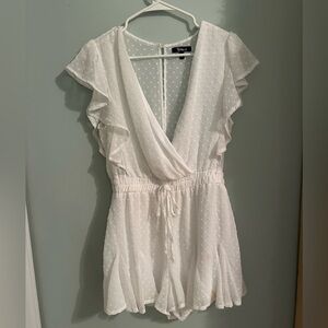 Trixxi White Textured Romper